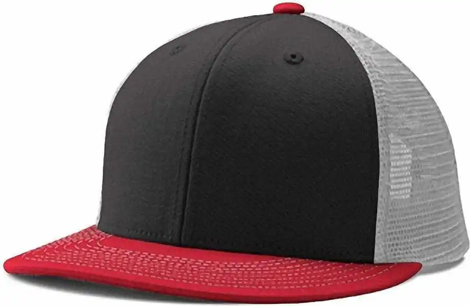 Champro Hc5 Performance Trucker Snapback - Black White Scarlet - Red / 7’’ - 7 7/8’’