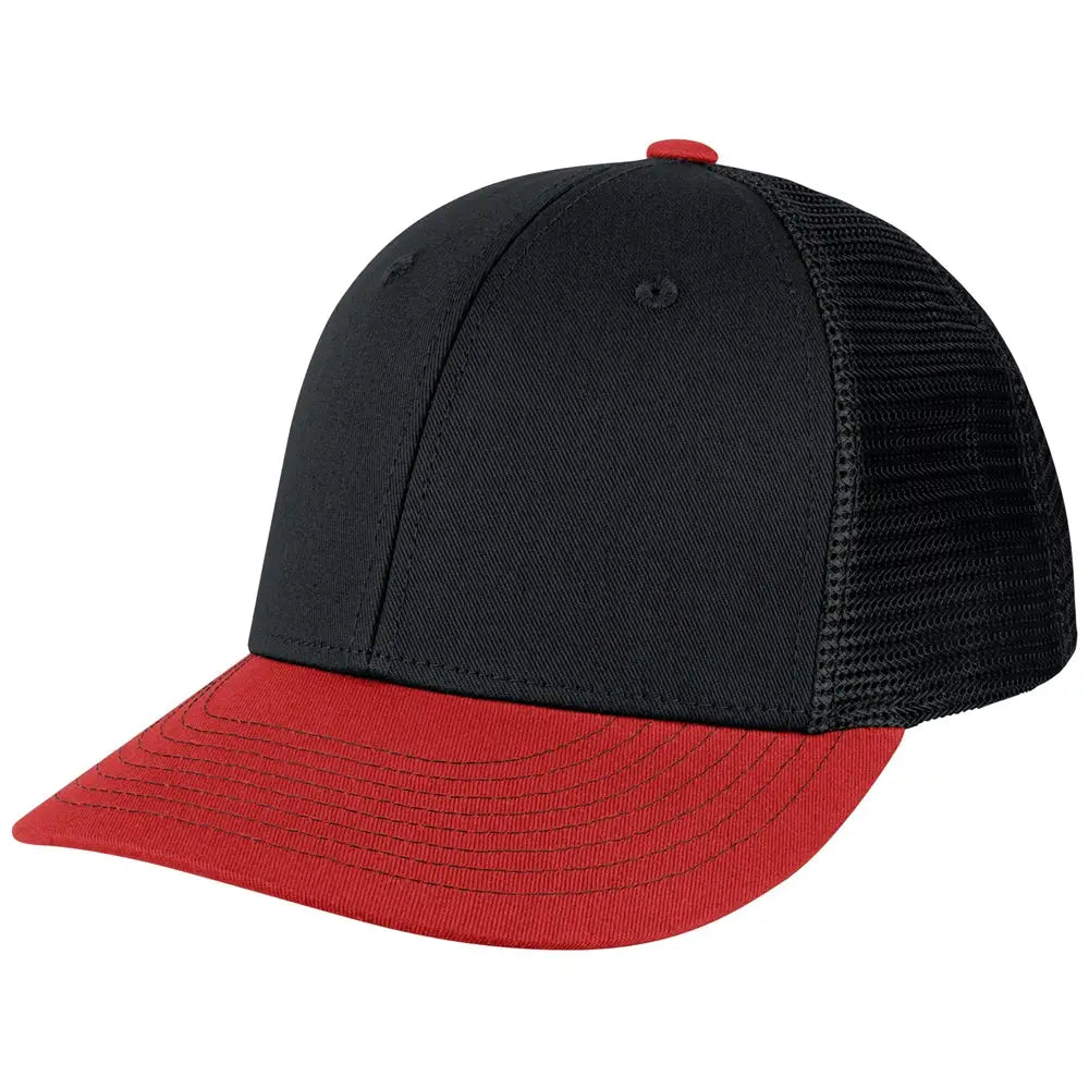 Champro Hc8 Low Profile Trucker Cap - Black Scarlet