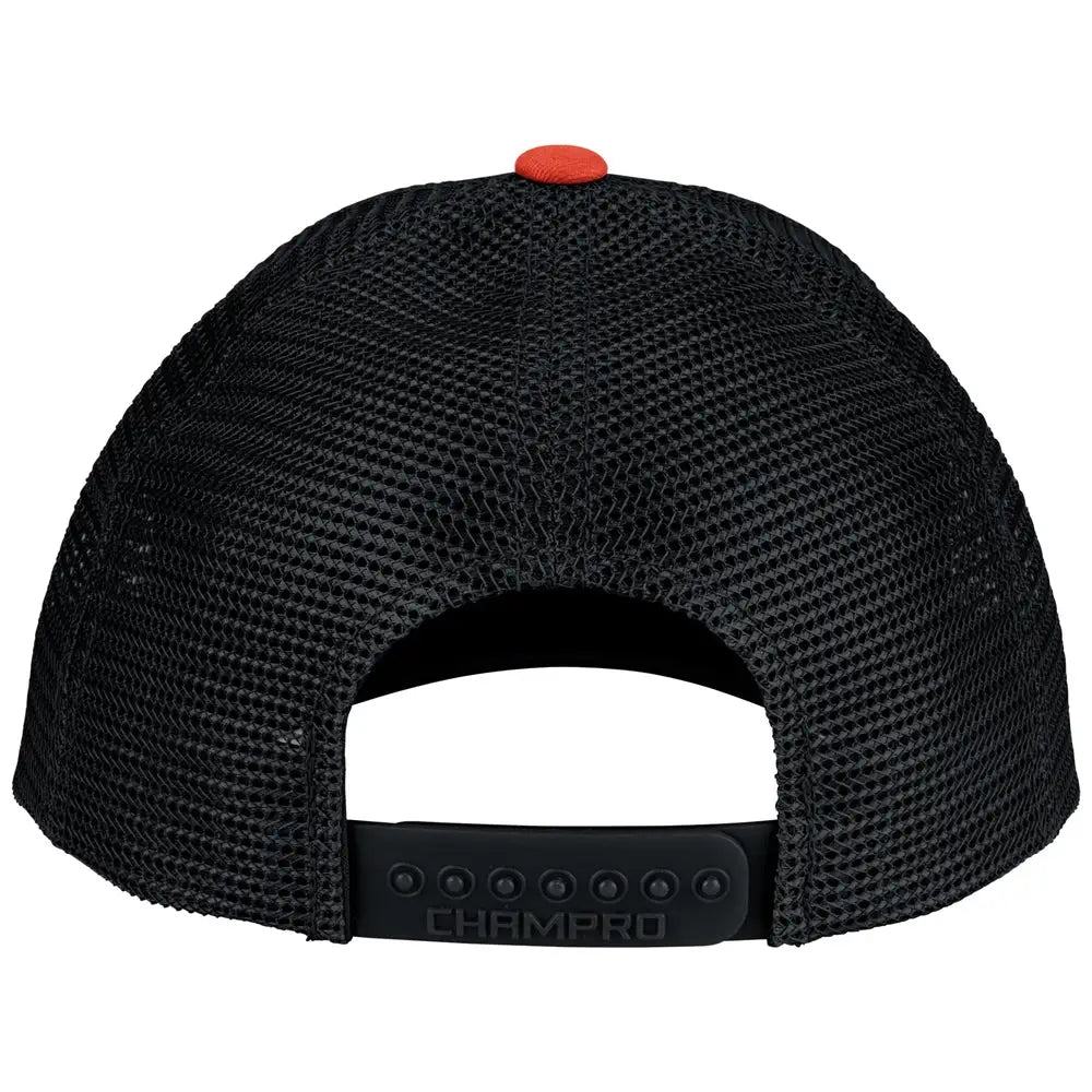 Champro Hc8 Low Profile Trucker Cap - Orange Black