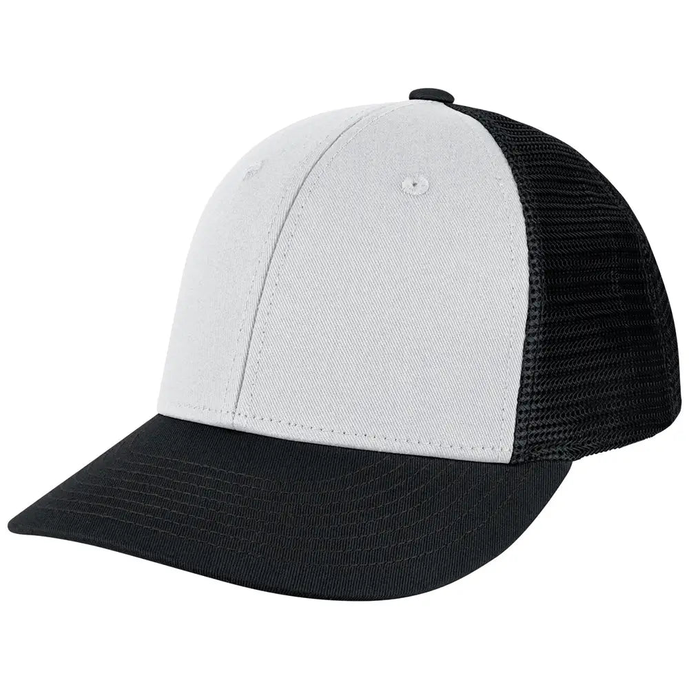 Champro Hc8 Low Profile Trucker Cap - White Black