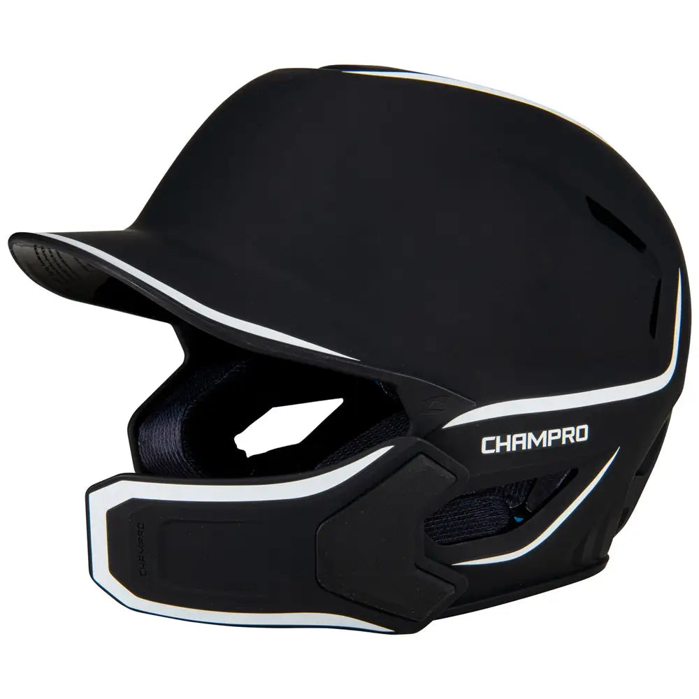 Champro Hxem2jg Hxe Matte Batting Helmet W/jaw Guard - Black - m