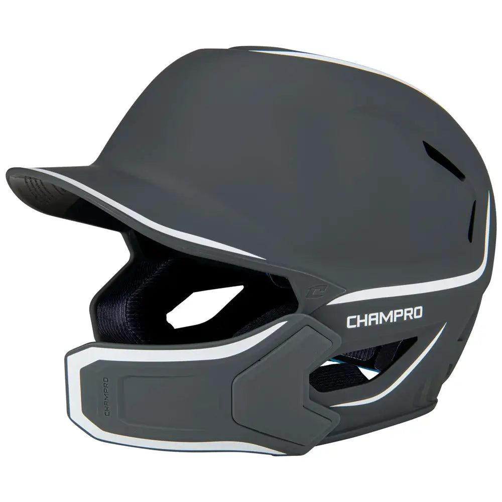 Champro Hxem2jg Hxe Matte Batting Helmet W/jaw Guard - Graphite - m