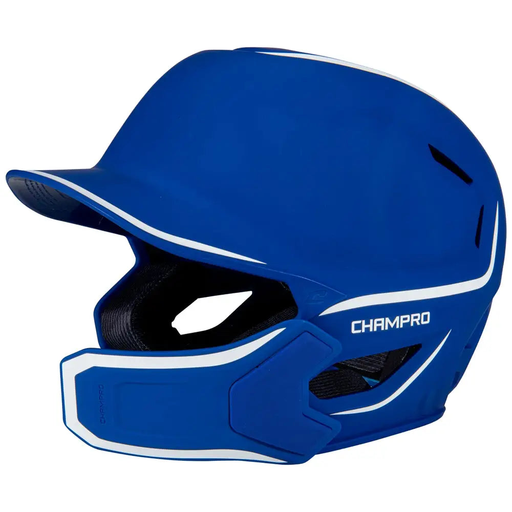 Champro Hxem2jg Hxe Matte Batting Helmet W/jaw Guard - Royal - m