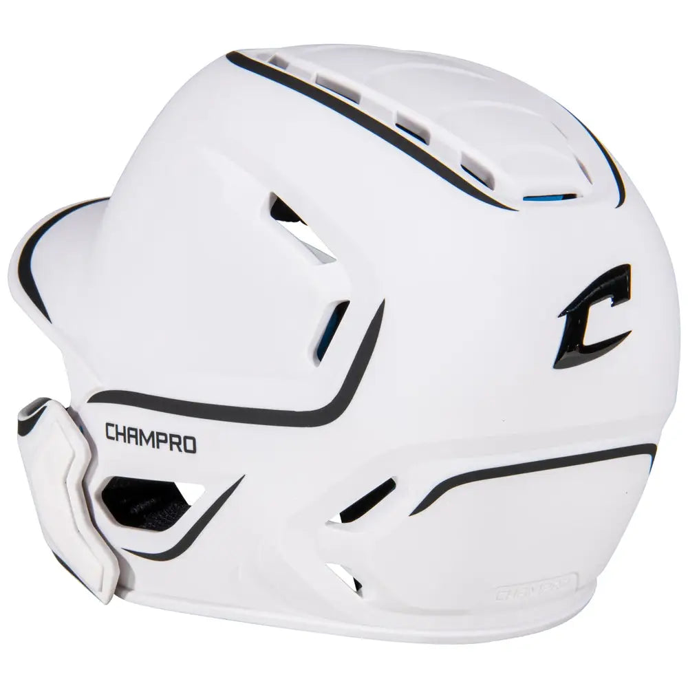 Champro Hxem2jg Hxe Matte Batting Helmet W/jaw Guard - White