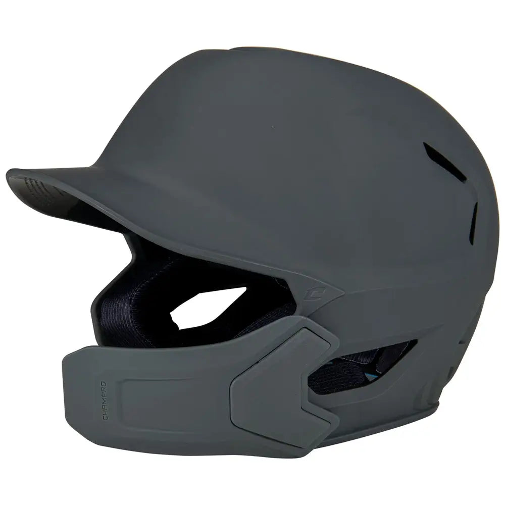Champro Hxemjg Hxe Matte Batting Helmet W/jaw Guard - Graphite - m