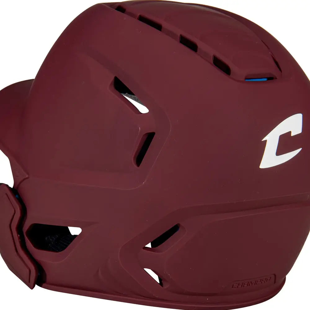 Champro Hxemjg Hxe Matte Batting Helmet W/jaw Guard - Maroon