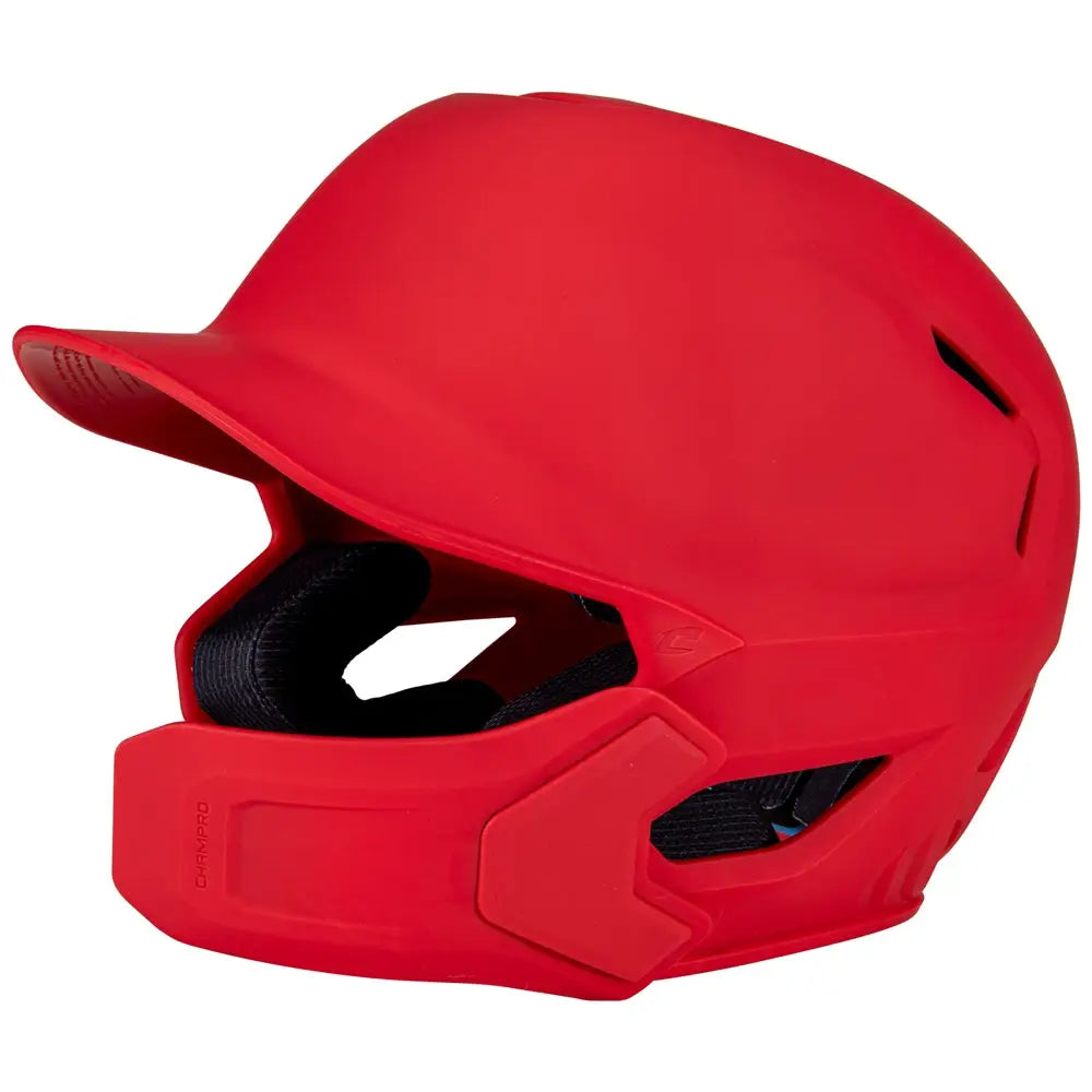 Champro Hxemjg Hxe Matte Batting Helmet W/jaw Guard - Scarlet - m