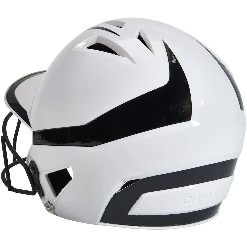 Champro Hxfpg2 Hx Rise Pro Batting Helmet W/facemask - White Black