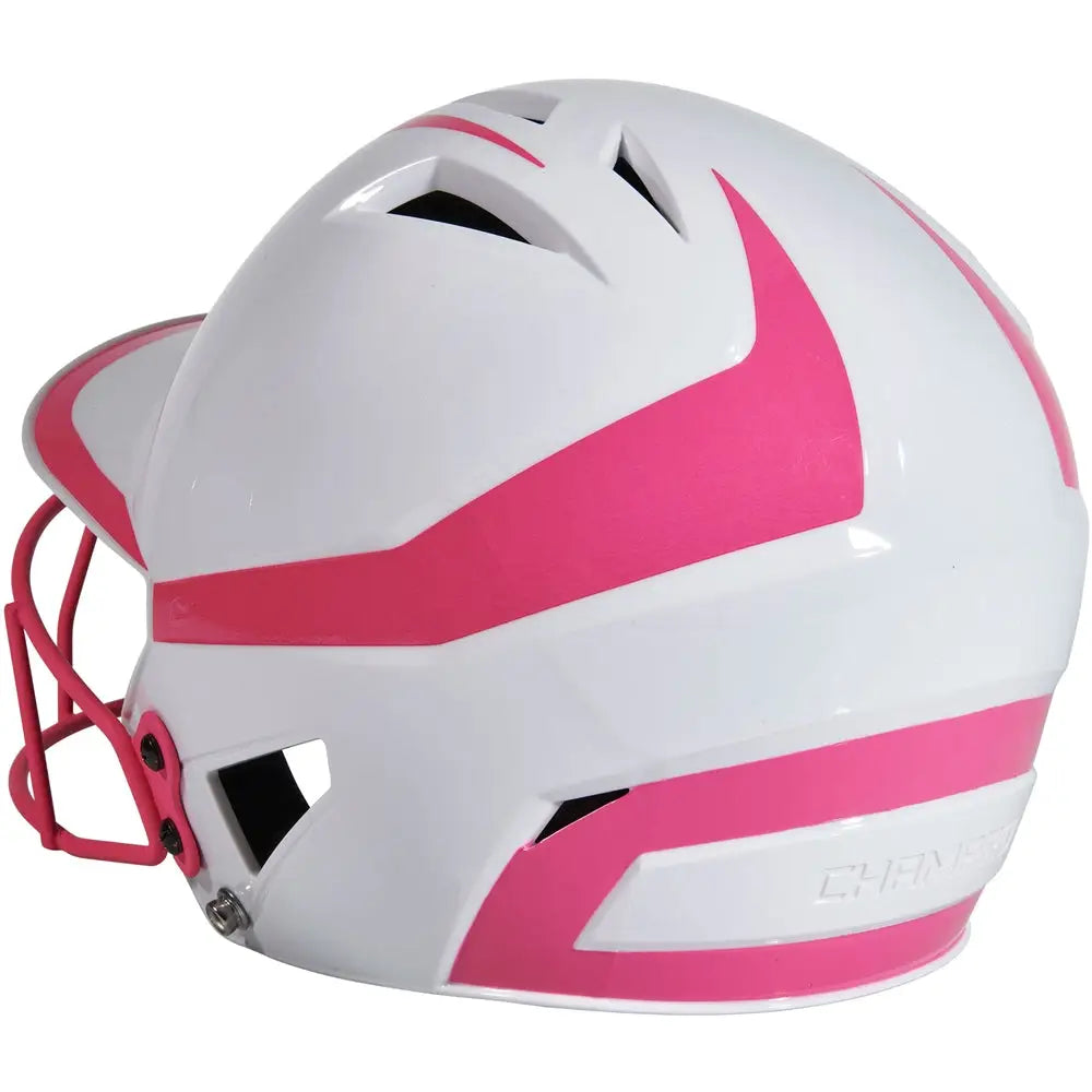 Champro Hxfpg2 Hx Rise Pro Batting Helmet W/facemask - White Optic Pink