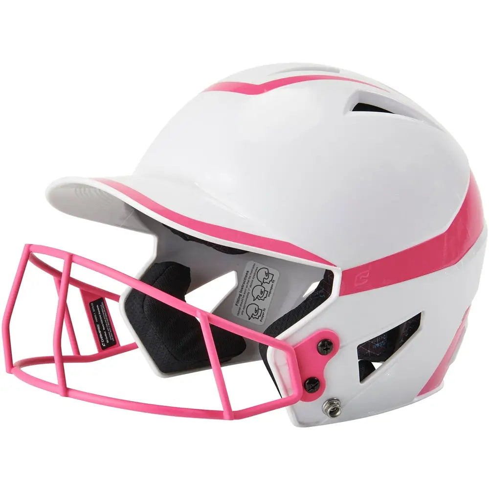 Champro Hxfpg2 Hx Rise Pro Batting Helmet W/facemask - White Optic Pink