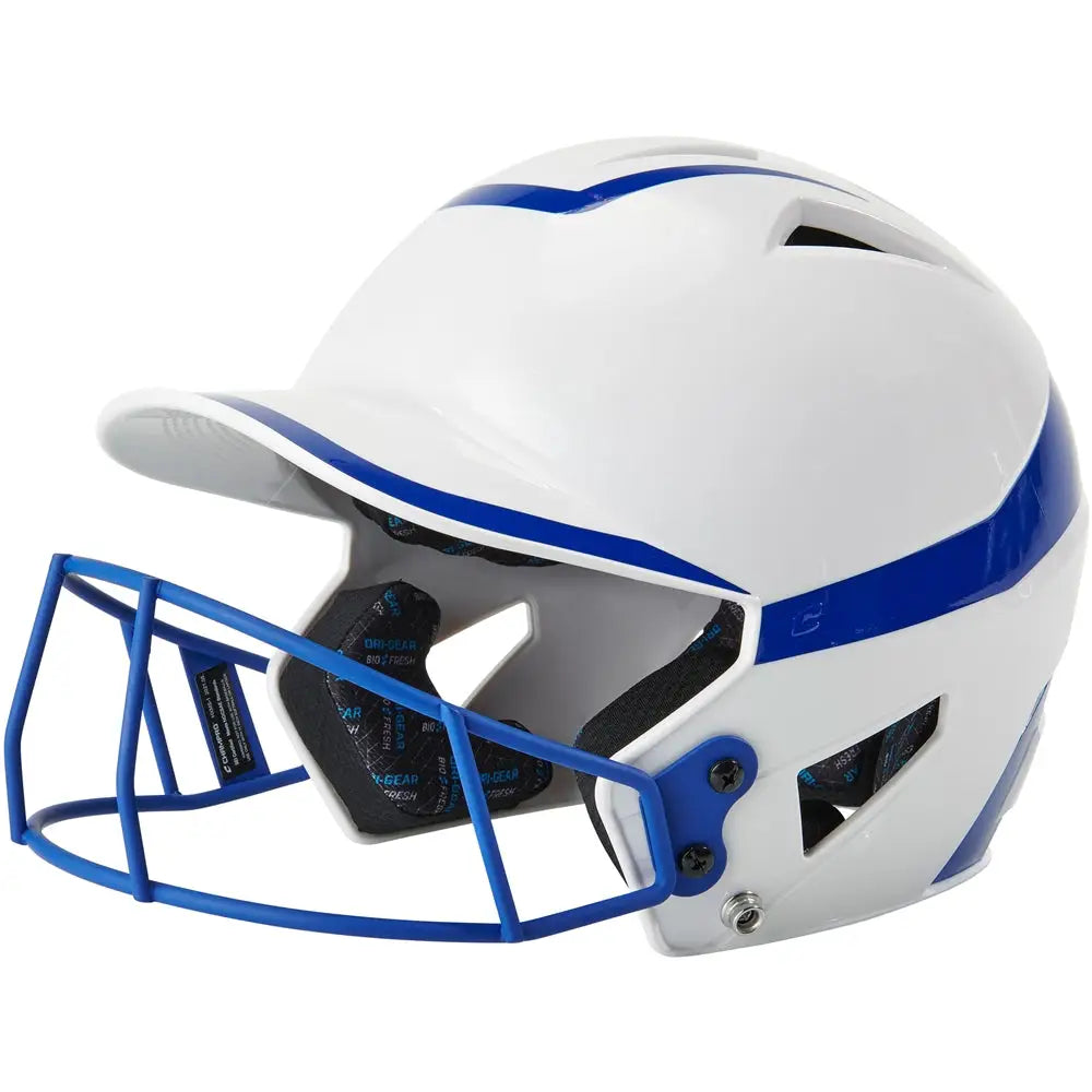 Champro Hxfpg2 Hx Rise Pro Batting Helmet W/facemask - White Royal