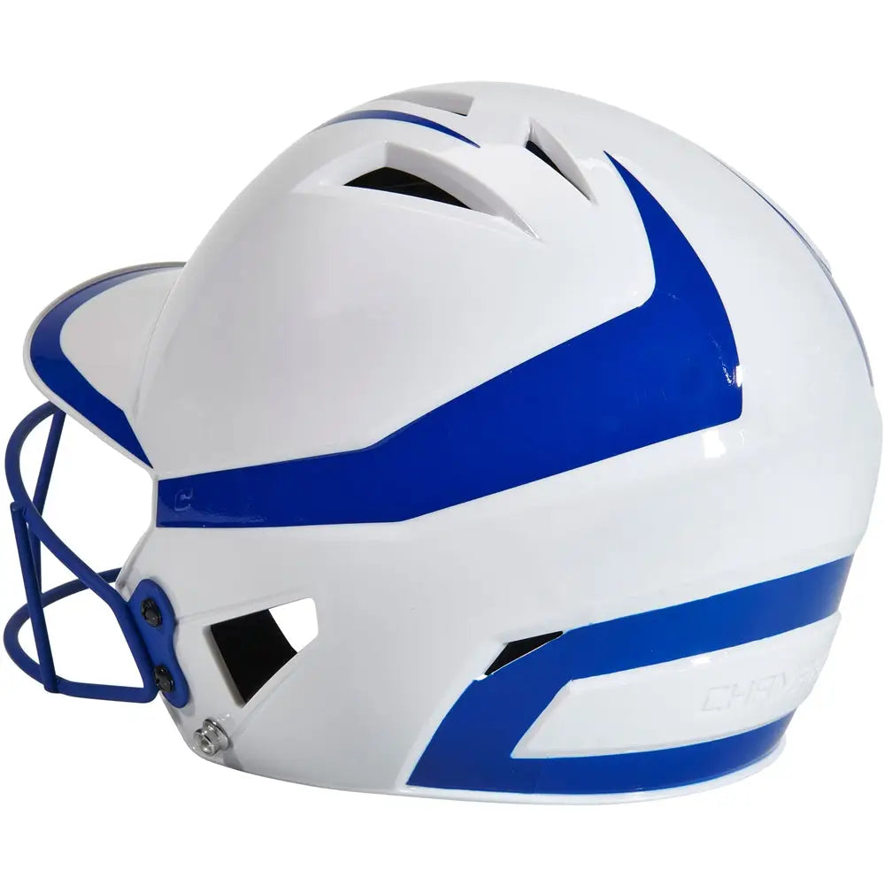 Champro Hxfpg2 Hx Rise Pro Batting Helmet W/facemask - White Royal