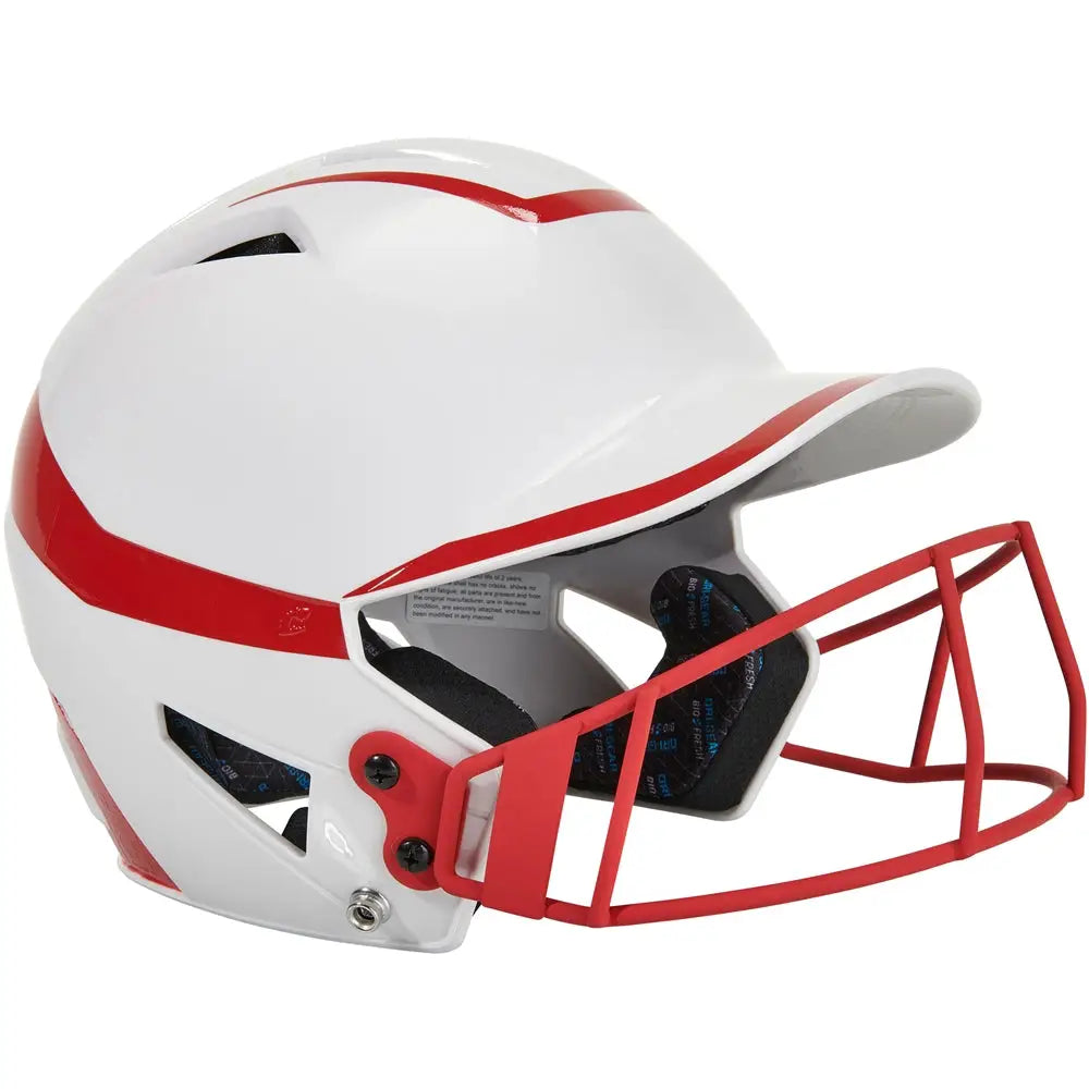 Champro Hxfpg2 Hx Rise Pro Batting Helmet W/facemask - White Scarlet