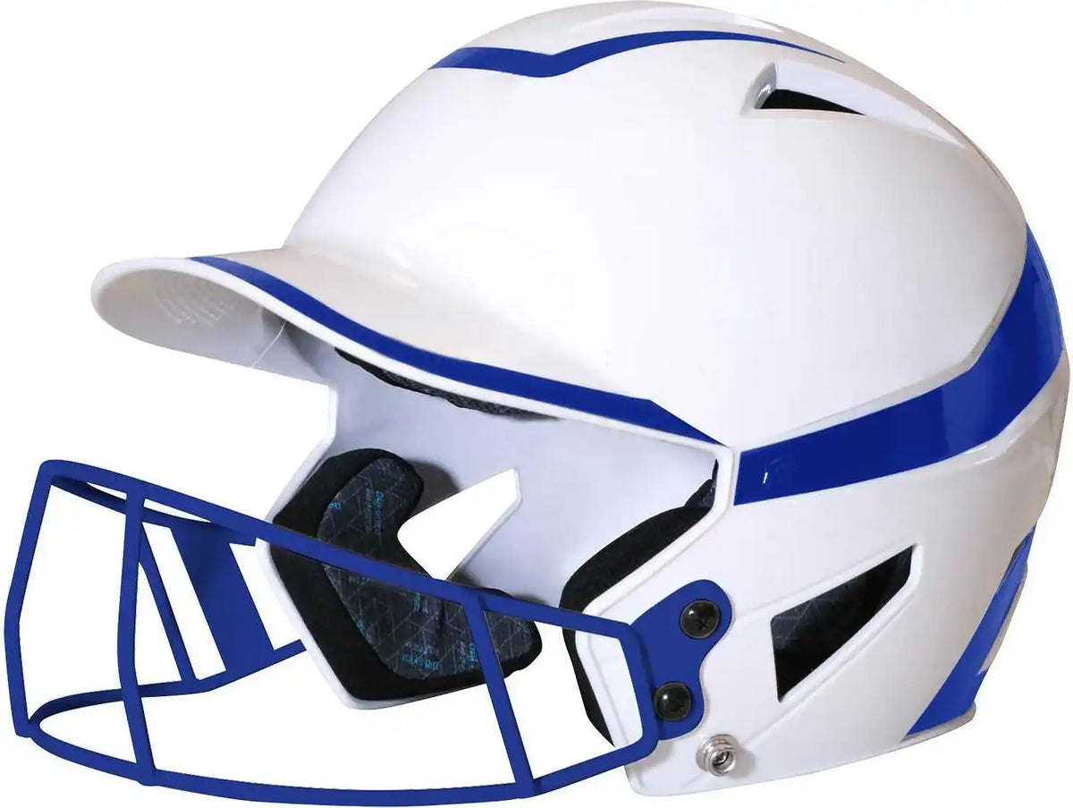 Champro Hxfpg2 Hx Rise Pro Softball Helmet with Facemask - White Royal