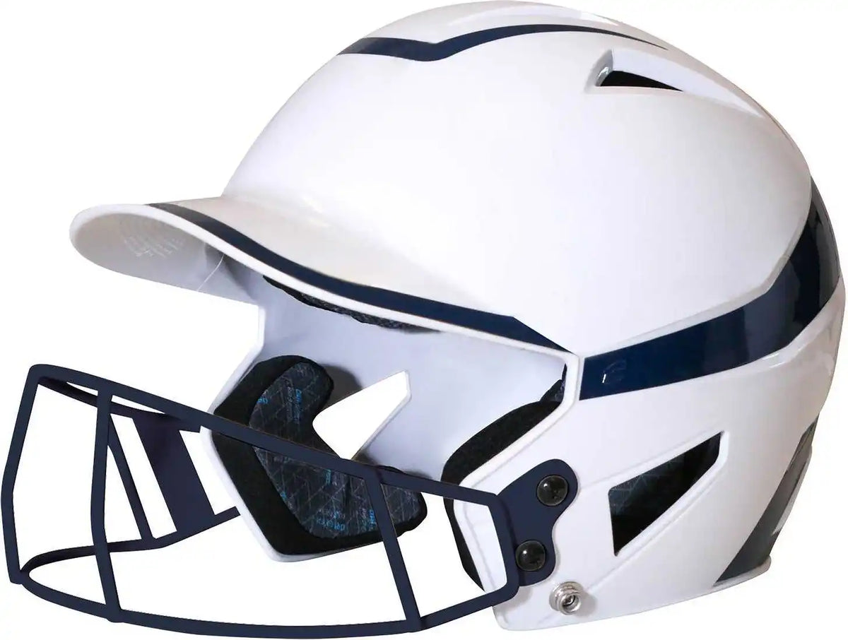 Champro Hxfpg2 Hx Rise Pro Softball Helmet with Facemask - White Navy