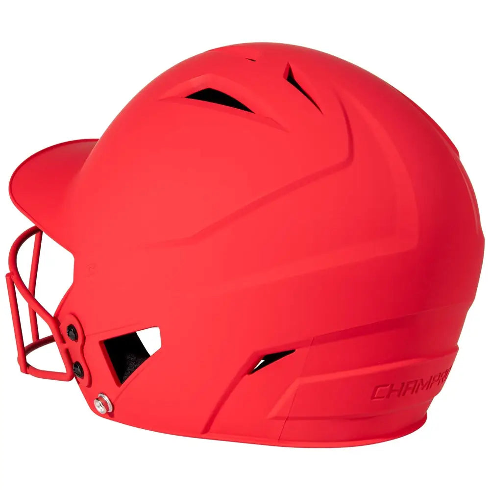Champro Hxfpm Hx Rise Batting Helmet W/facemask - Scarlet