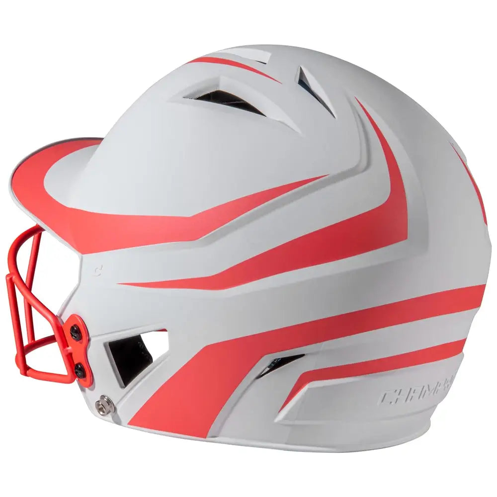 Champro Hxfpm2 Hx Rise Legend Batting Helmet W/facemask - Coral Orange