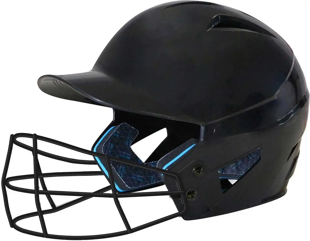 Champro Hxufm Hx Rookie Baseball Helmet with Facemask Uncoated - Black