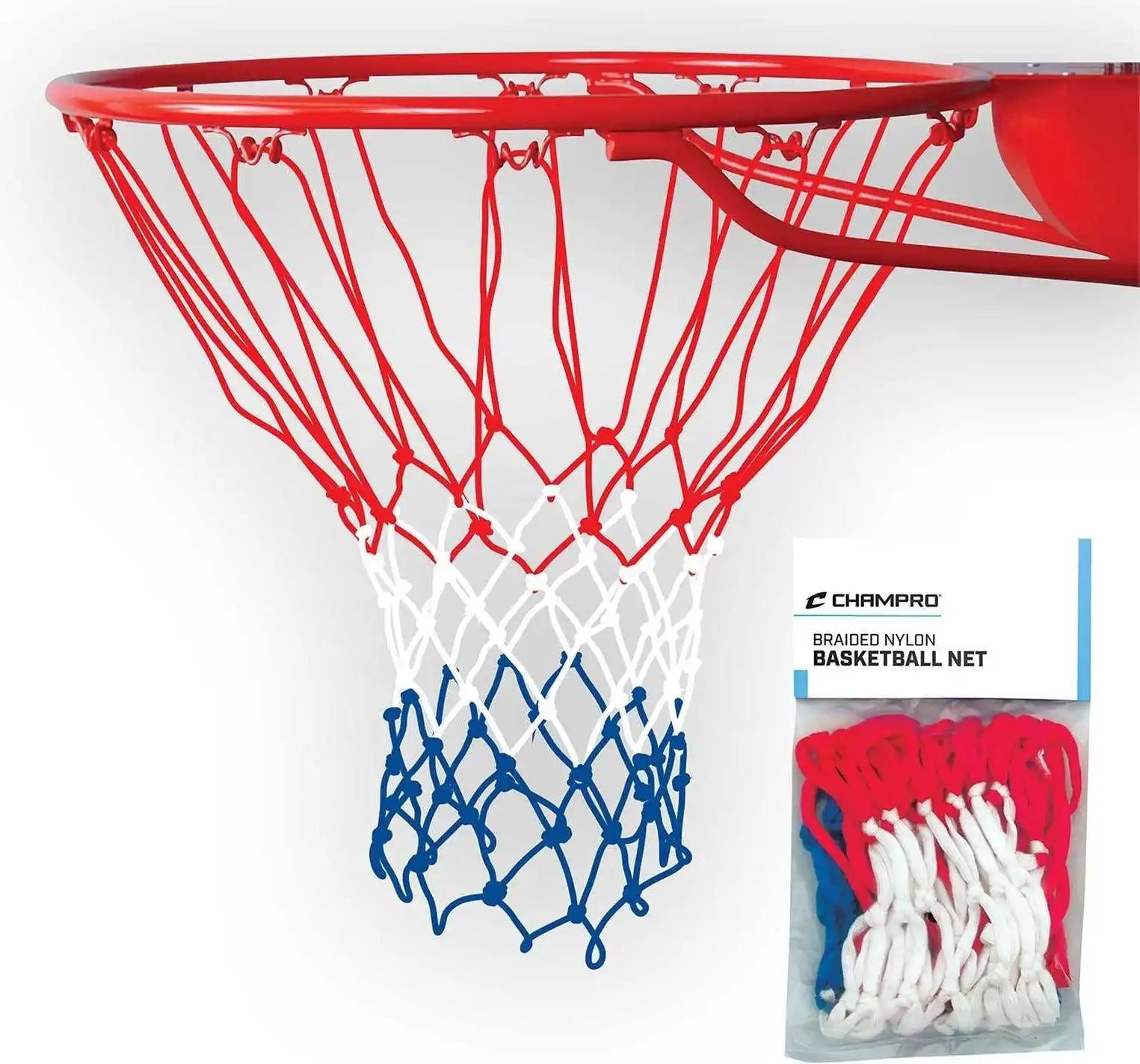 Champro Ng04 Basketball Net Braided Nylon - Red White Ble - Blue