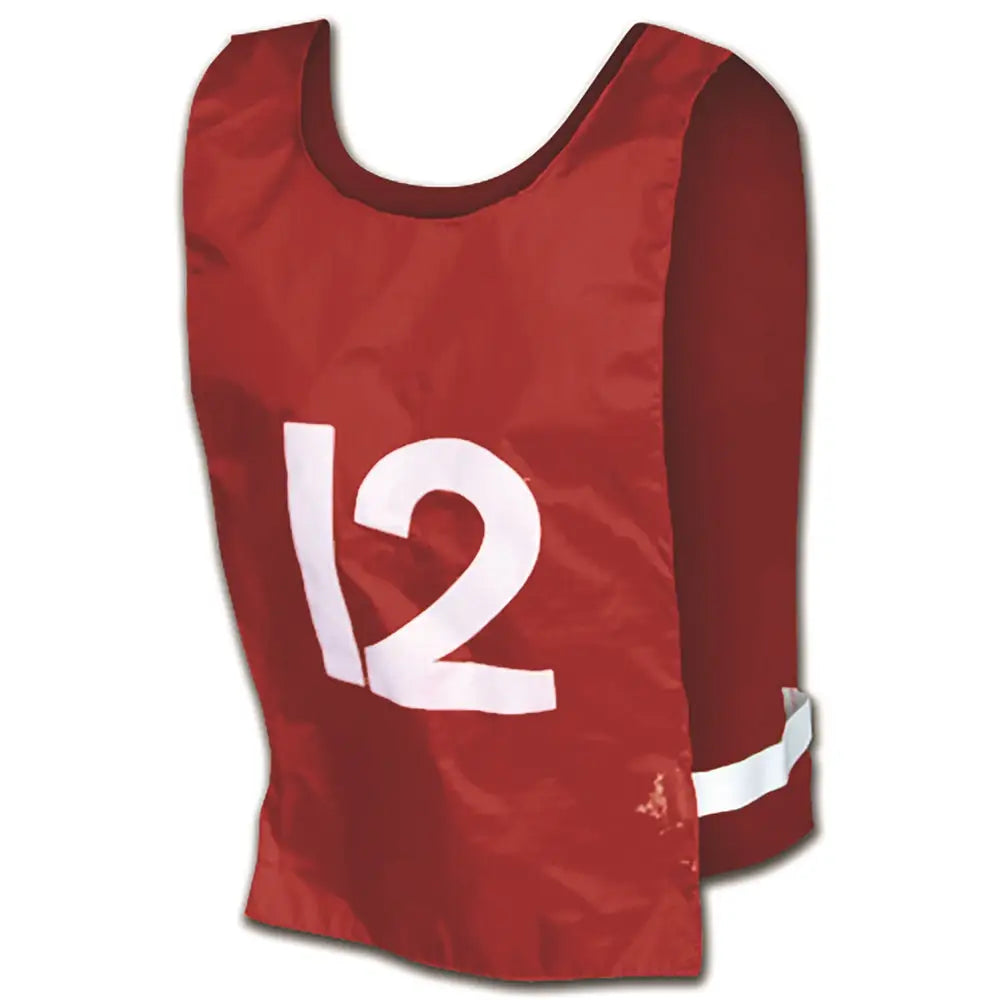 Champro P421 Nylon Pinnies with Number - Scarlet