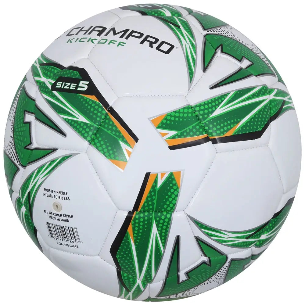 Champro Sb510 Kickoff Soccer Ball - White Optic Green