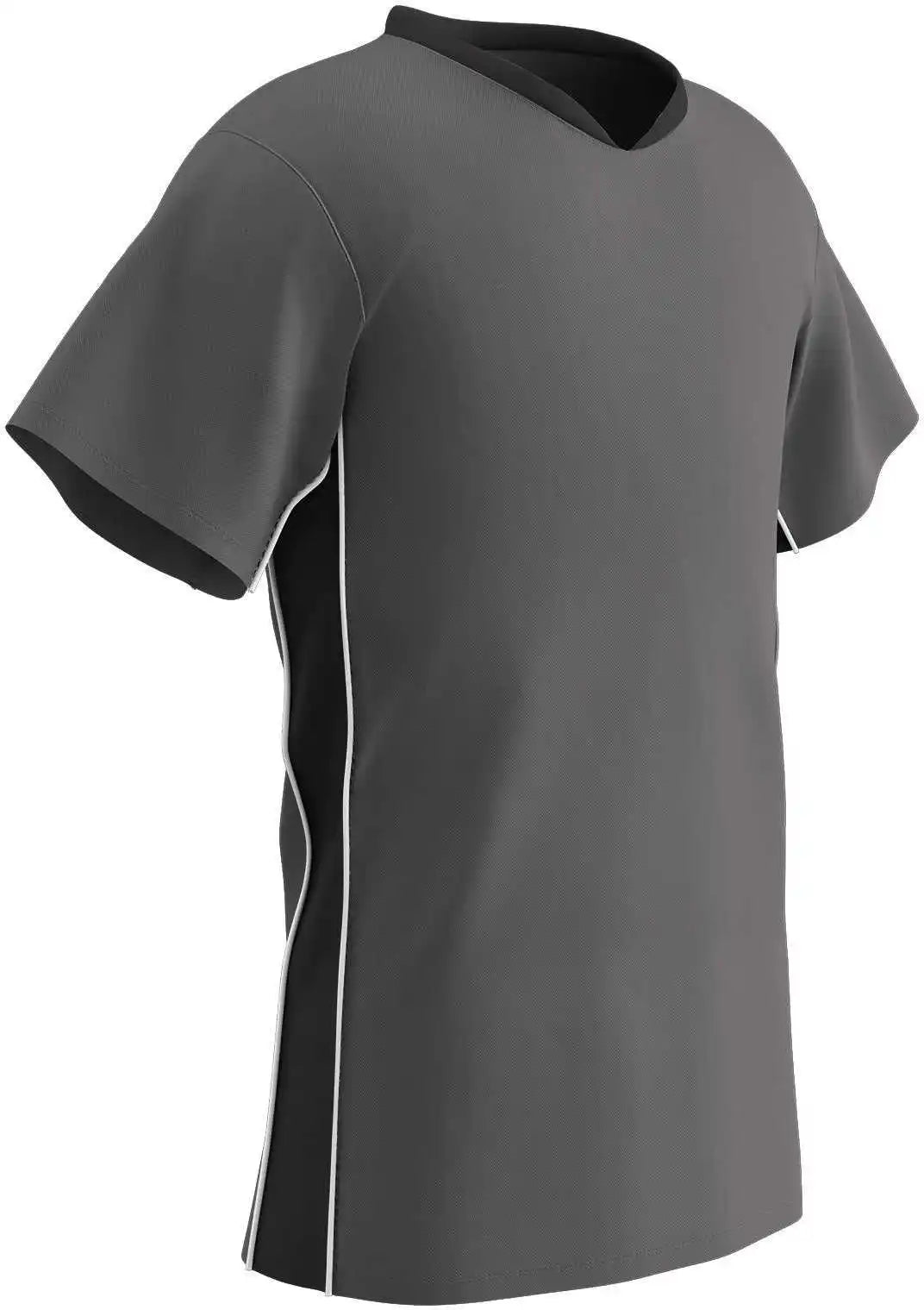 Champro Sj10 Header Soccer Jersey - Charcoal Black White