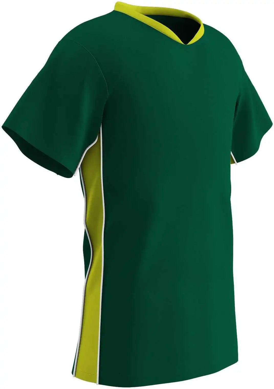 Champro Sj10 Header Soccer Jersey - Forest Optic Yellow White