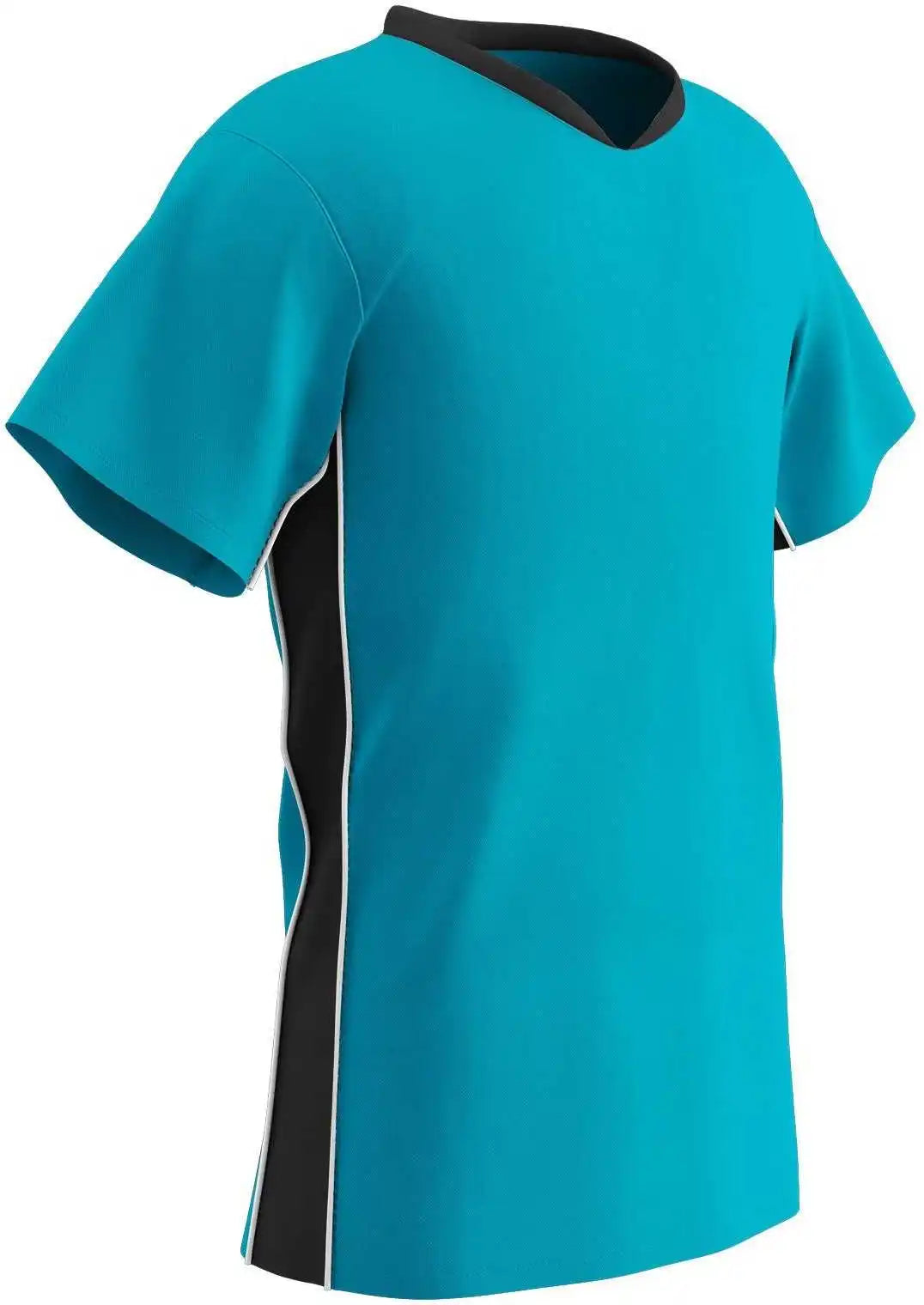 Champro Sj10 Header Soccer Jersey - Neon Blue Black White