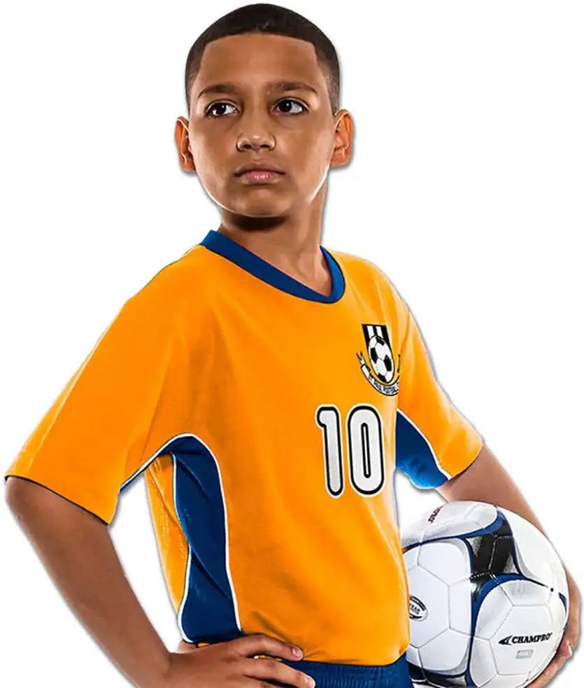 Champro Sj10 Header Soccer Jersey - Neon Orange Navy White