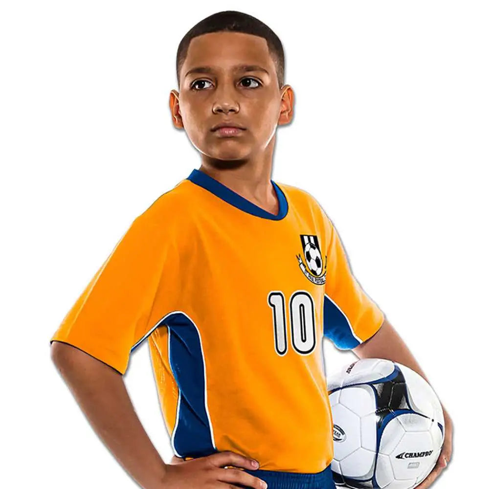 Champro Sj10 Header Soccer Jersey - Optic Yellow Navy White
