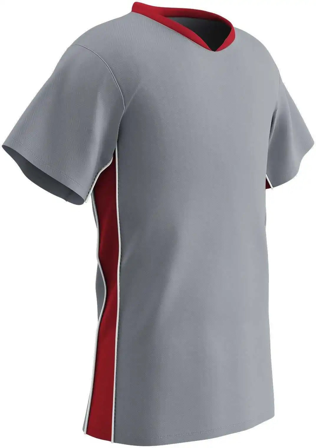 Champro Sj10 Header Soccer Jersey - Silver Scarlet White