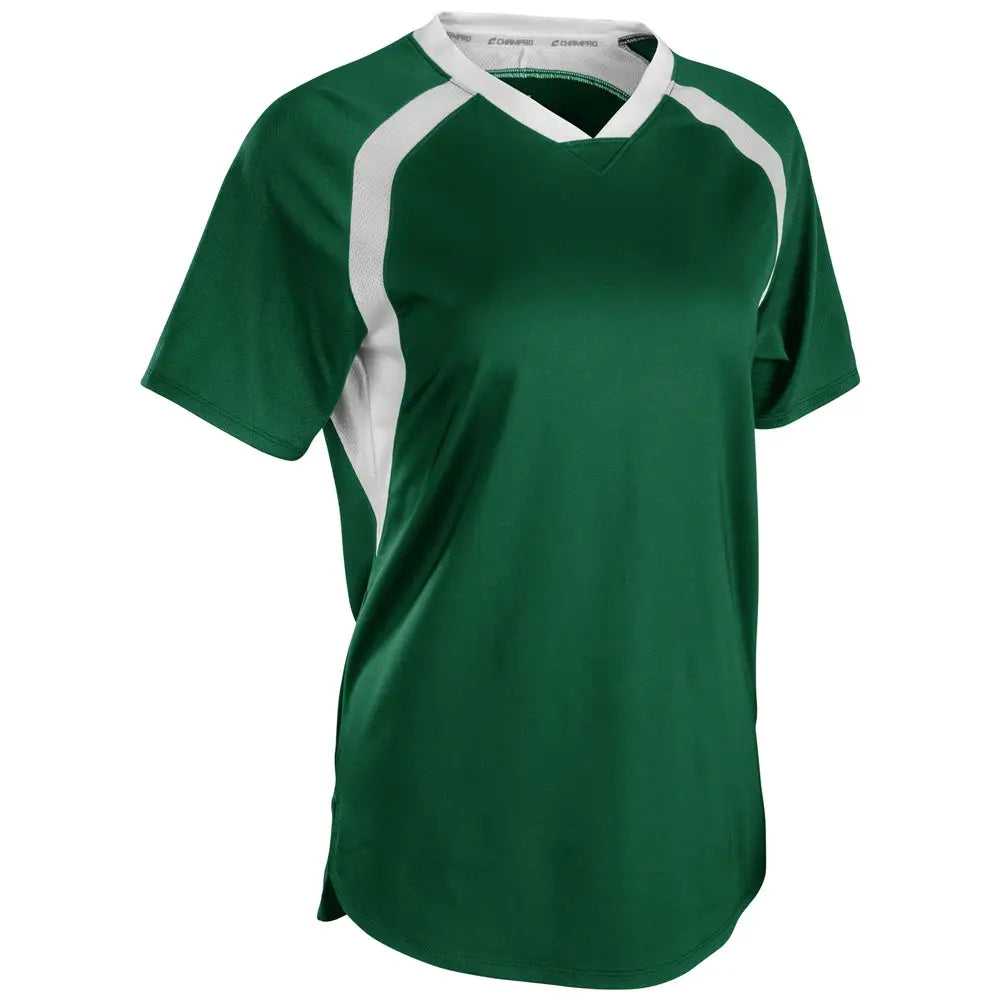 Champro Sj50 Hat Trick Jersey - Forest Green White - Ladies Xs