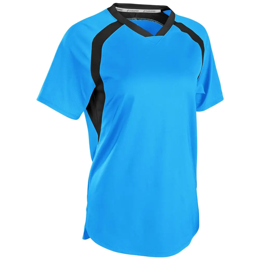 Champro Sj50 Hat Trick Jersey - Neon Blue Black - Ladies Xs