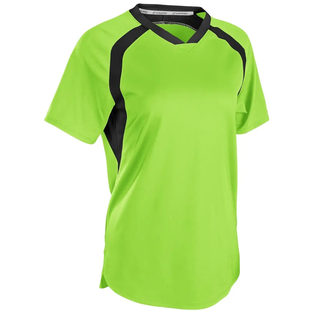 Champro Sj50 Hat Trick Jersey - Neon Green Navy - Ladies Xs
