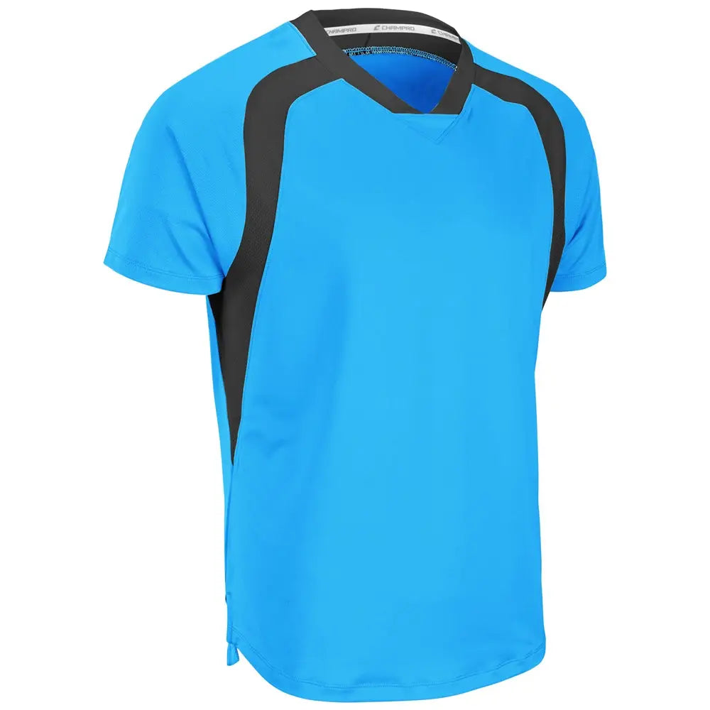 Champro Sj51 Hatrick Jersey - Neon Blue Black - Youth 2xs