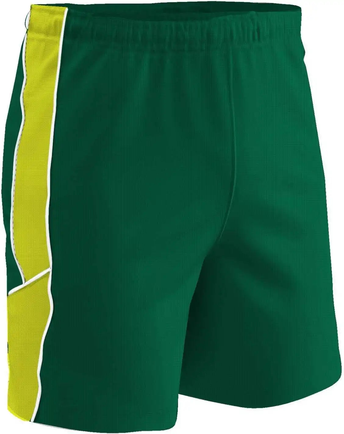 Champro Ss10 Header Soccer Short - Forest Optic Yellow White
