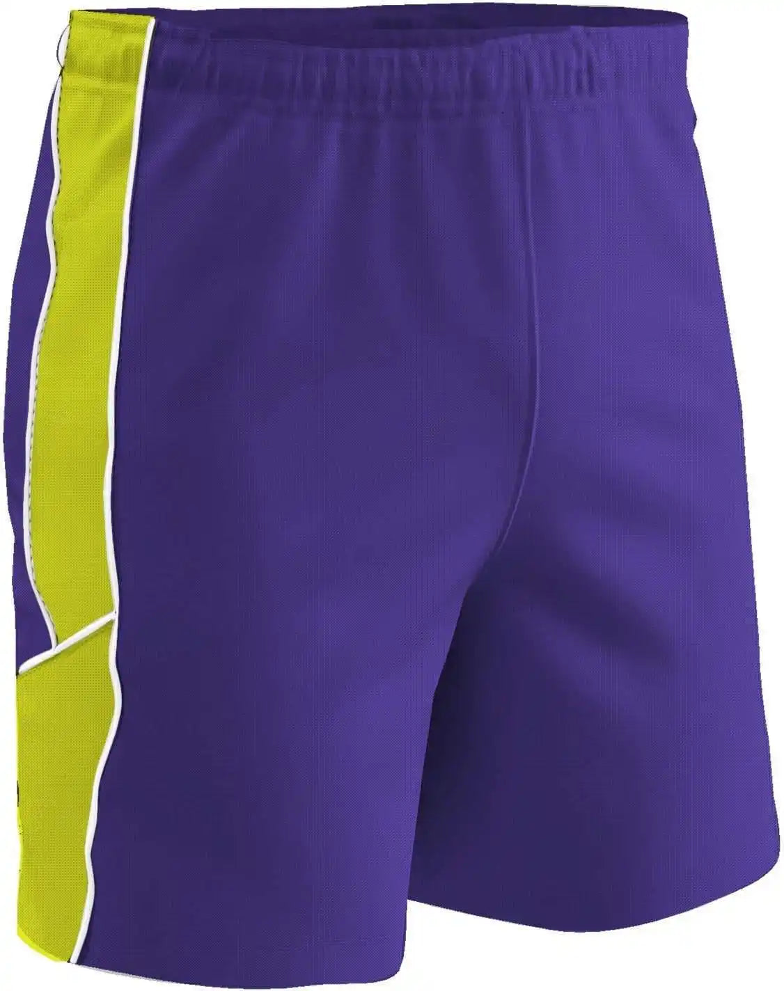Champro Ss10 Header Soccer Short - Purple Optic Yellow White