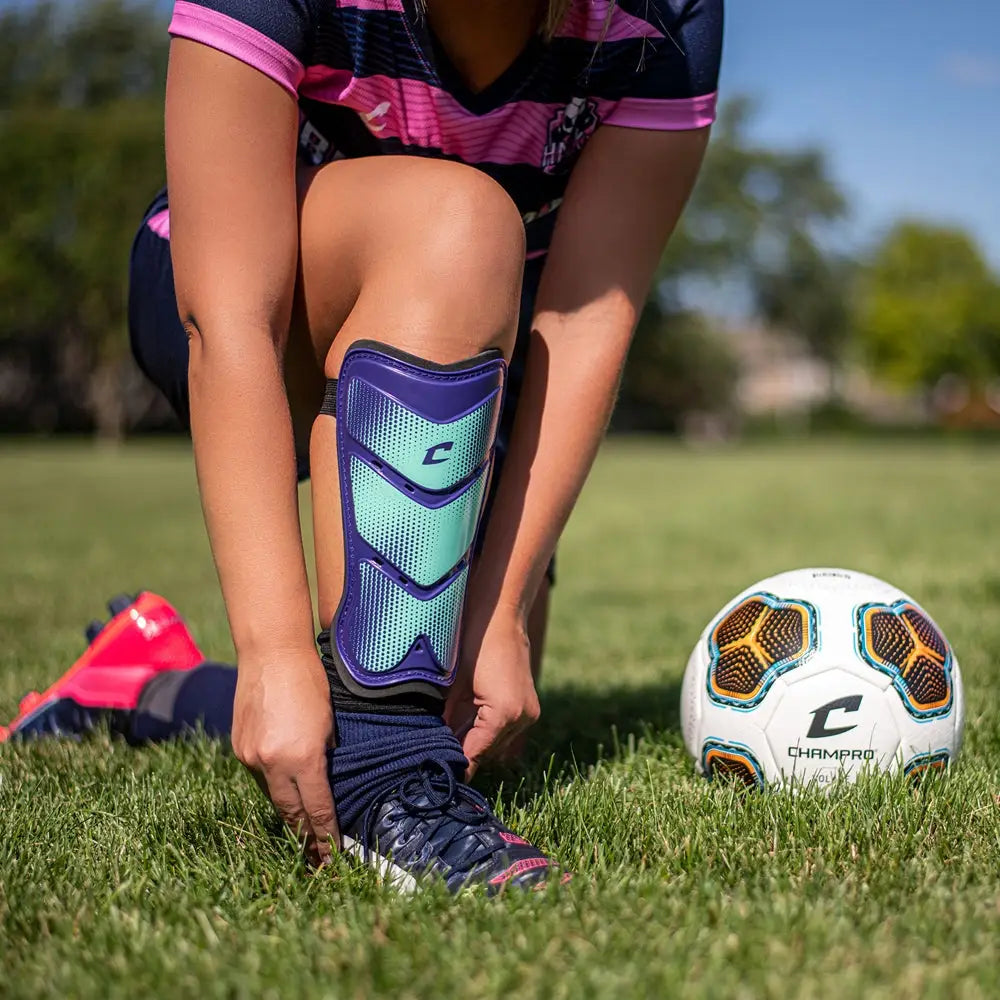 Champro Ssg8 League Soccer Shin Guard - Fire Red