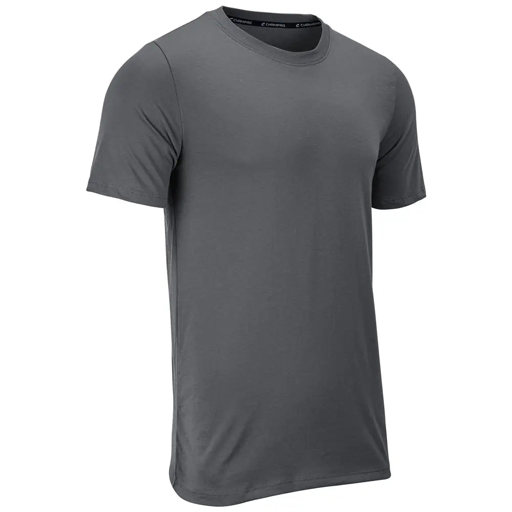 Champro T201 Tackle Crew Neck Tee - Charcoal - Youth Xs
