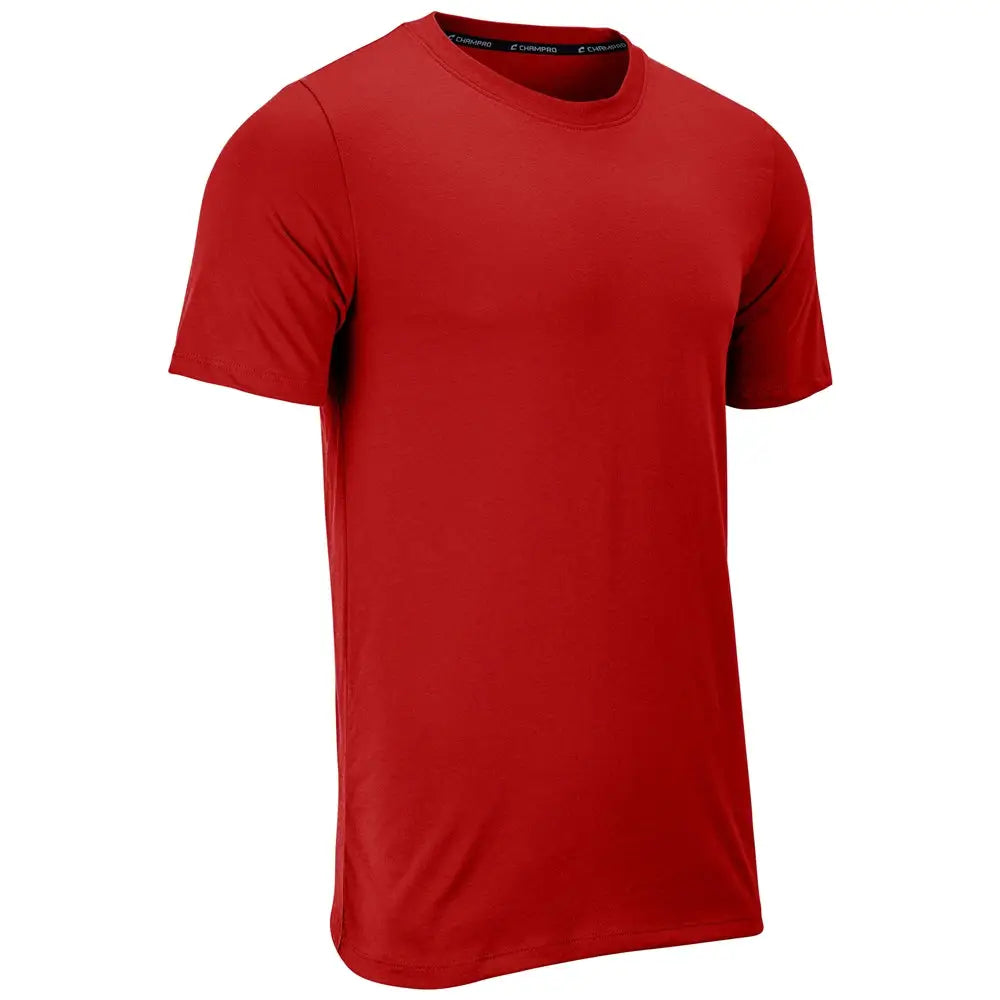 Champro T201 Tackle Crew Neck Tee - Scarlet - Youth Xs