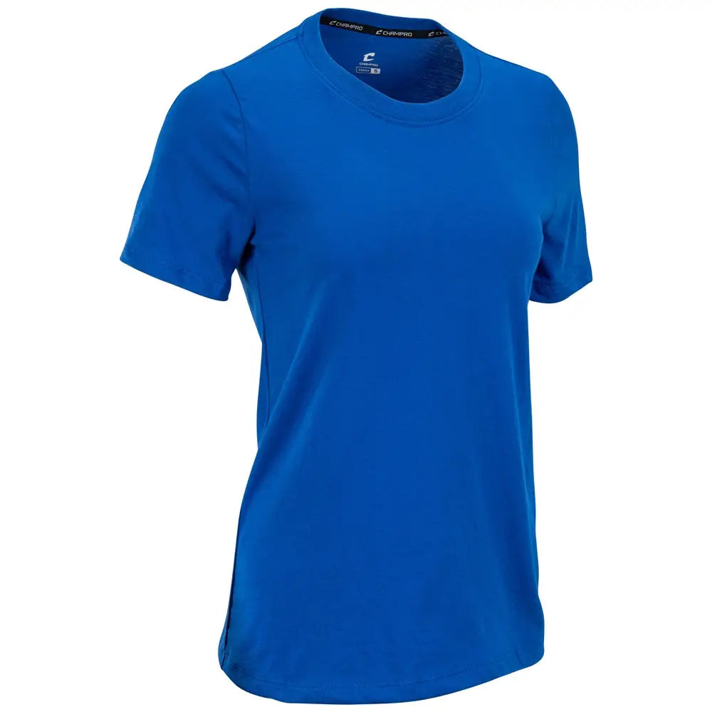 Champro T202 Tackle Crew Neck Tee - Royal - Ladies Xs
