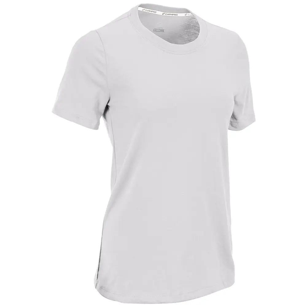 Champro T202 Tackle Crew Neck Tee - White - Ladies Xs