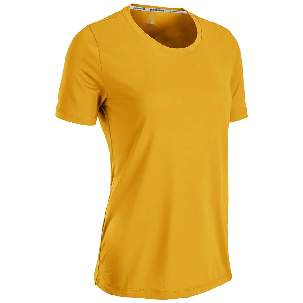 Champro T302 Rookie Crew Neck Tee - Gold - Ladies Xs