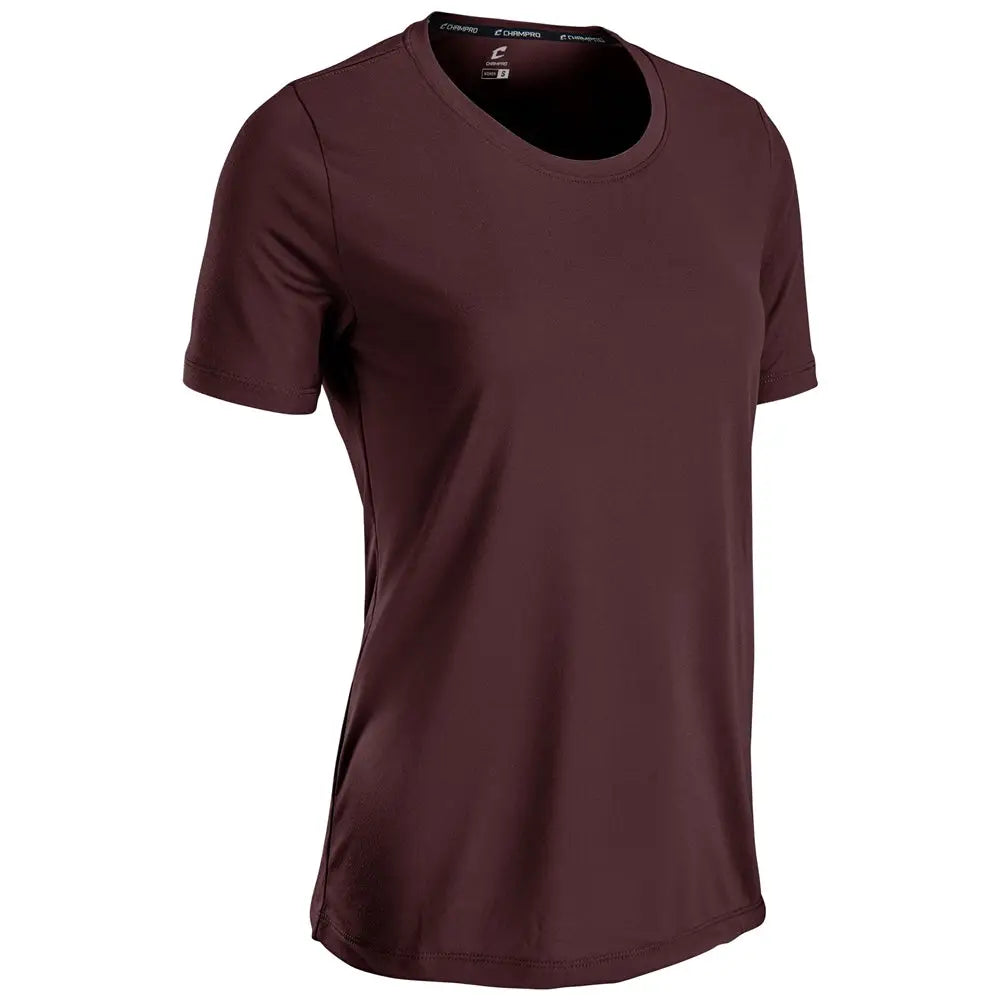 Champro T302 Rookie Crew Neck Tee - Maroon - Ladies Xs
