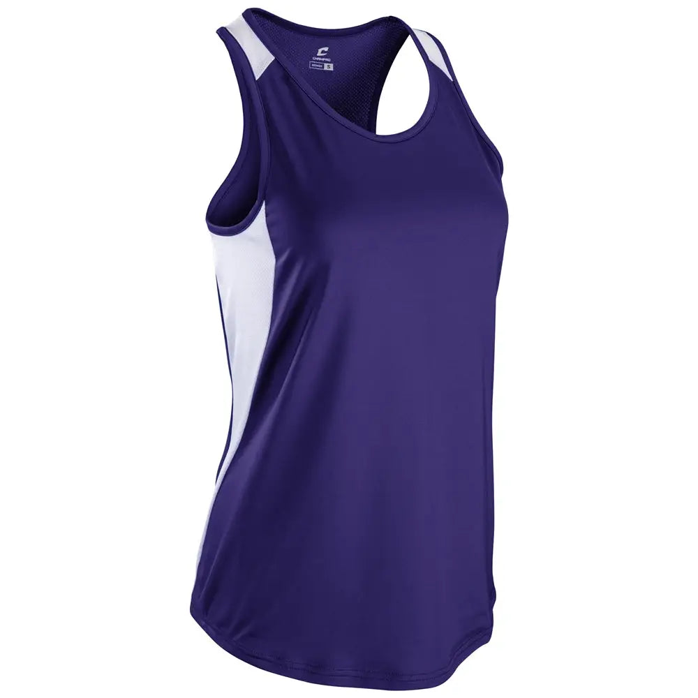 Champro Trkj4 Speed Singlet - Purple White - Adult Xs