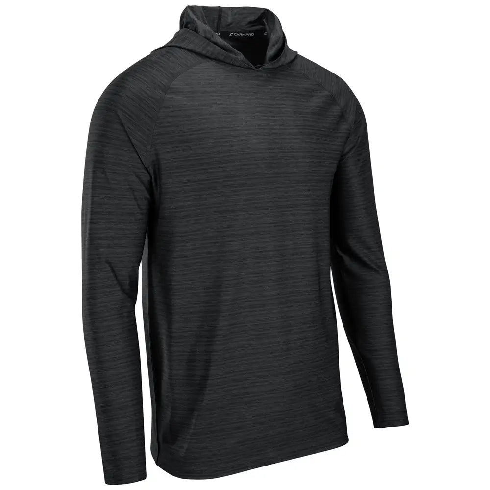 Champro Uv01 Striker Long Sleeve Hoodie - Heather Black - Youth Xs