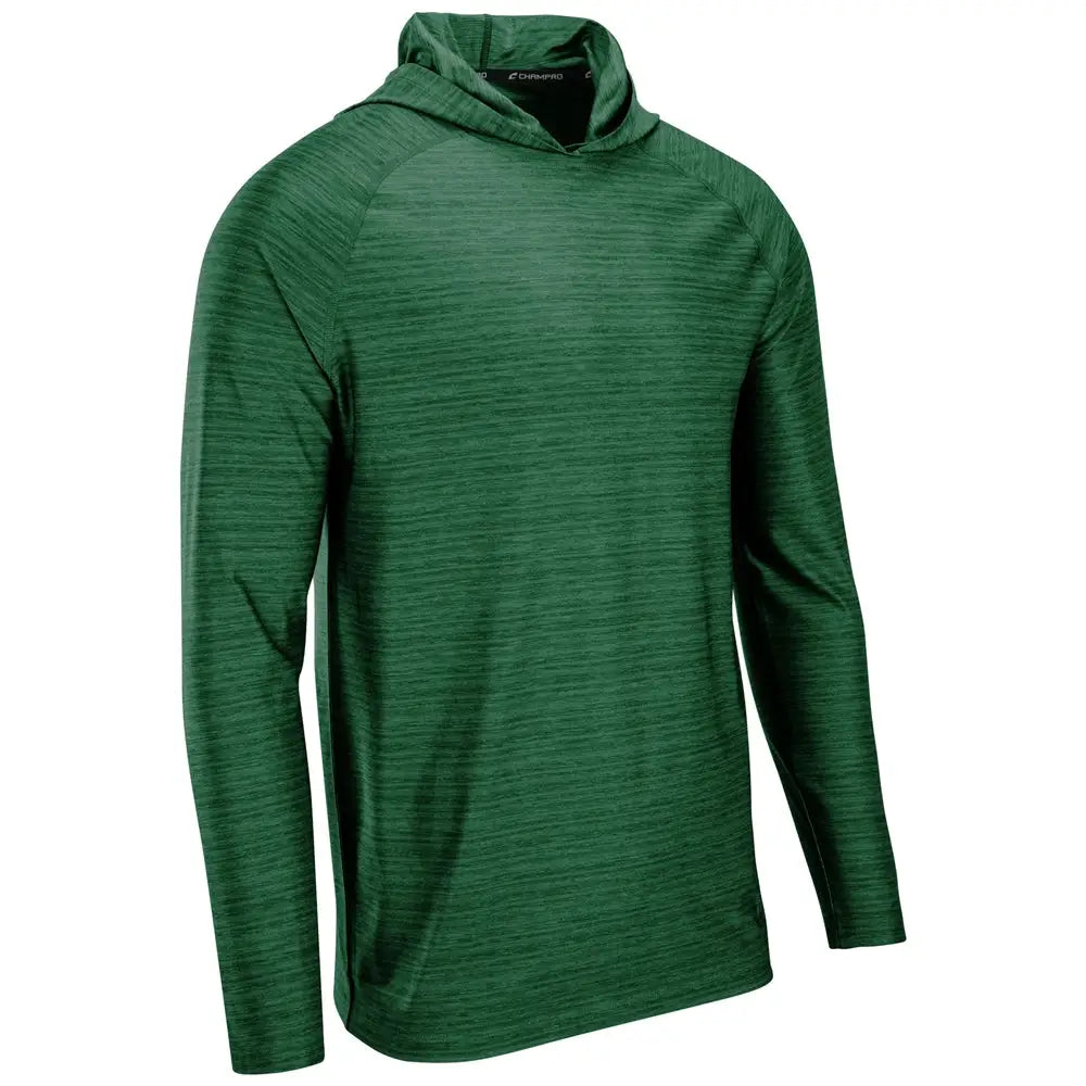 Champro Uv01 Striker Long Sleeve Hoodie - Heather Forest Green - Youth Xs