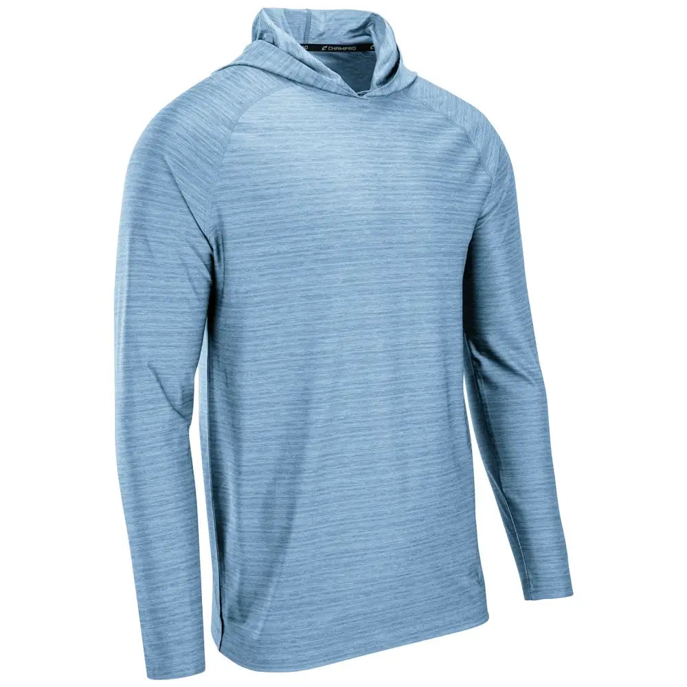 Champro Uv01 Striker Long Sleeve Hoodie - Heather Light Blue - Youth Xs