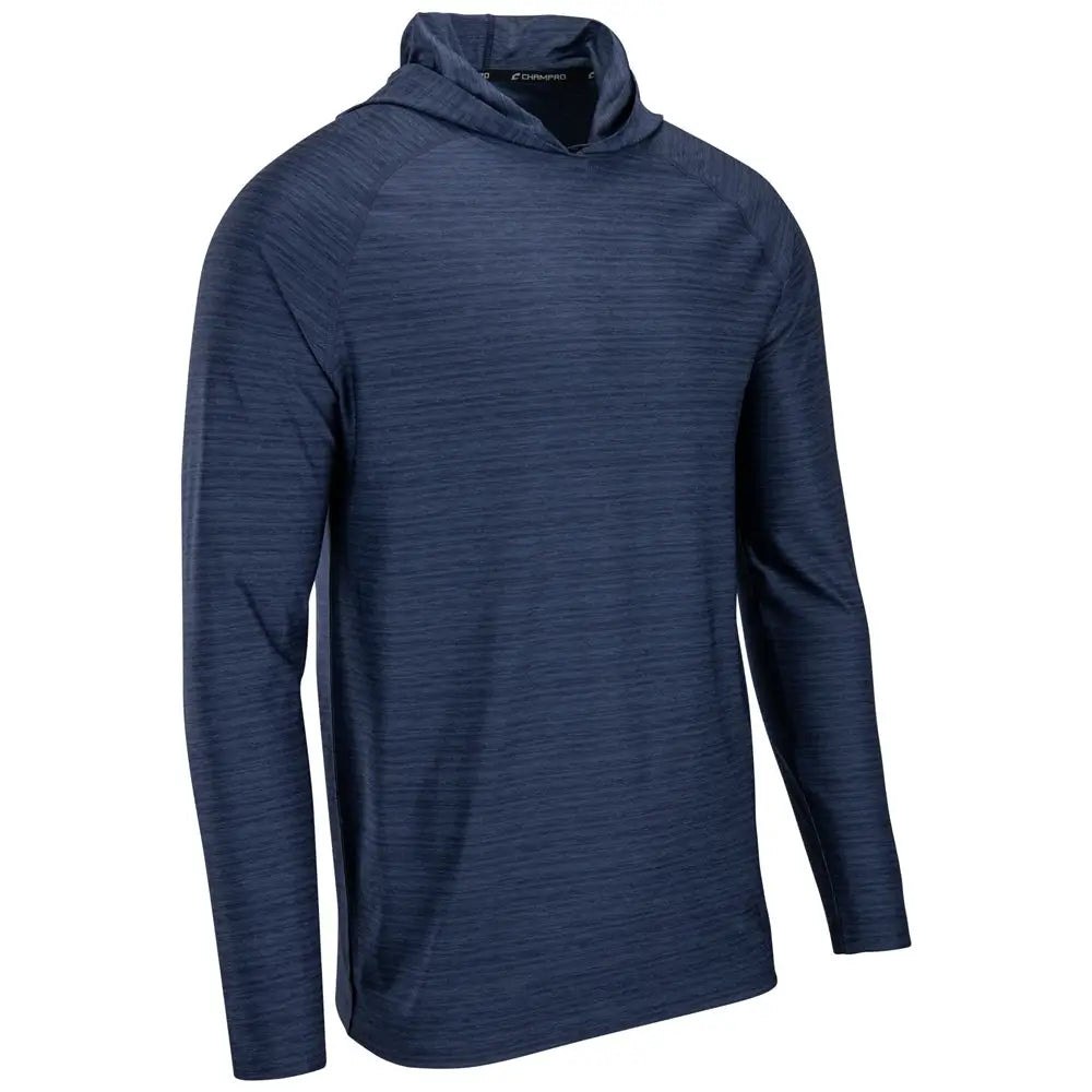 Champro Uv01 Striker Long Sleeve Hoodie - Heather Navy - Youth Xs