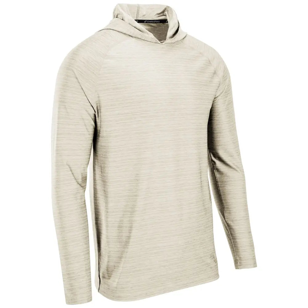 Champro Uv01 Striker Long Sleeve Hoodie - Heather Oatmeal - Youth Xs